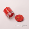 Kruidpotten en rek Set 9-delige set Spices Zout Peper Zoutpot Plastic Deksel Rood afdrukken Ronde Glas Zout en peperpotten